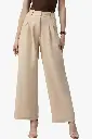 KOTTY Women's High Rise Viscose Rayon Relaxed Fit Korean Trousers(06)