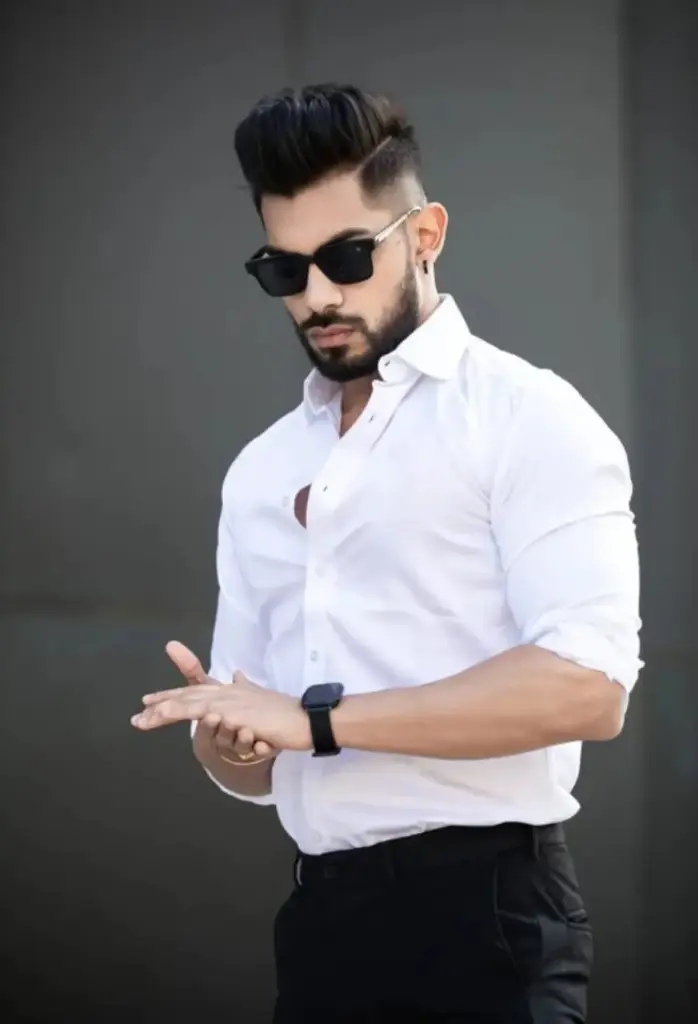 Men Solid Casual White Shirt(05)