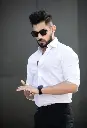 Men Solid Casual White Shirt(05)