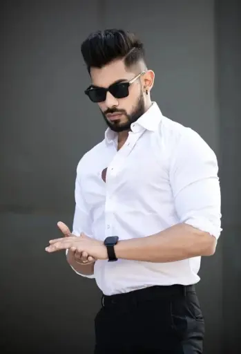 Men Solid Casual White Shirt(05)